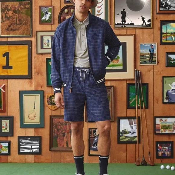 TODD SNYDER X FOOTJOY SEERSUCKER PLAID TRAVELER SHORT IN NAVY PLAID Medium - Picture 2 of 10